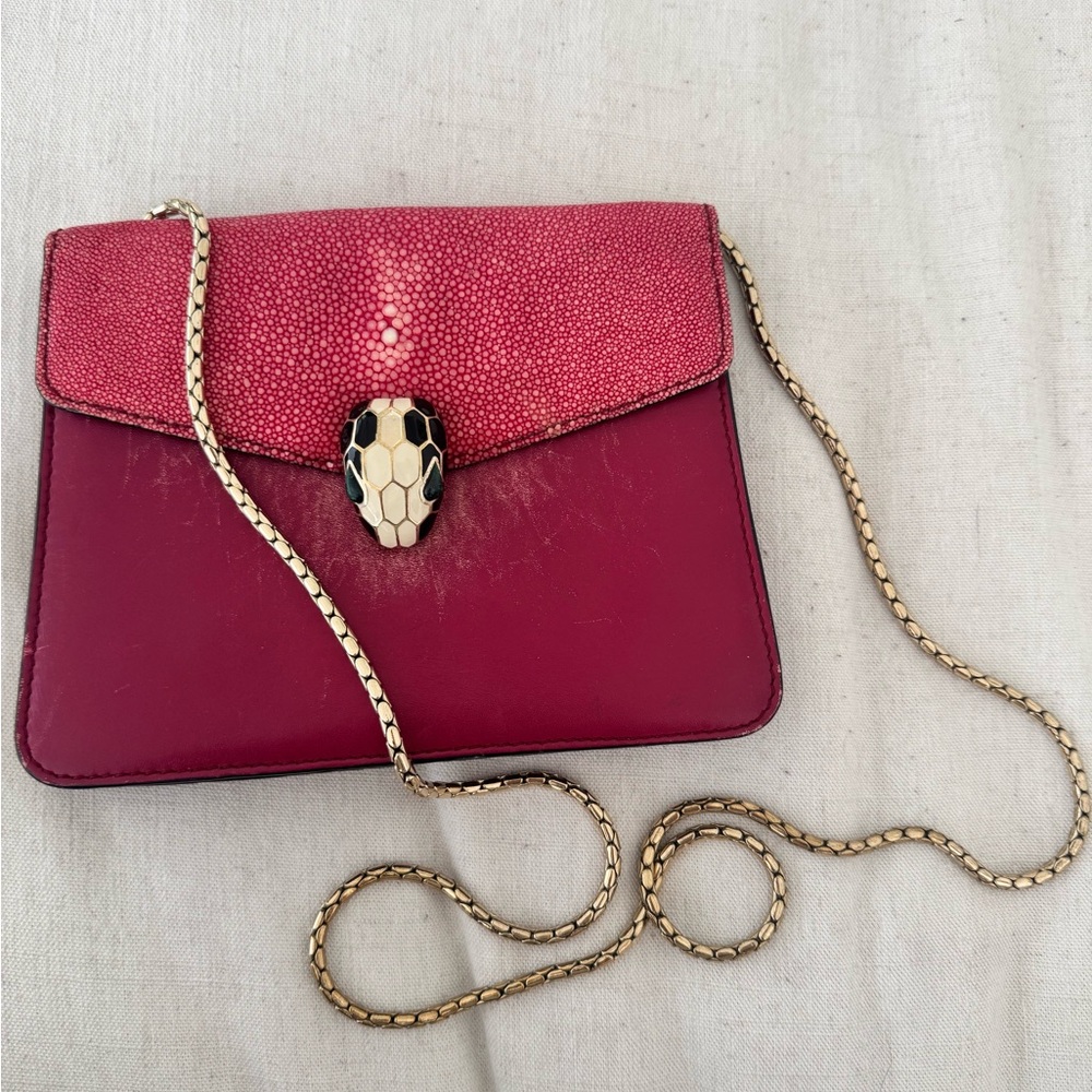 Bulgari Serpenti Pink Leather Bag